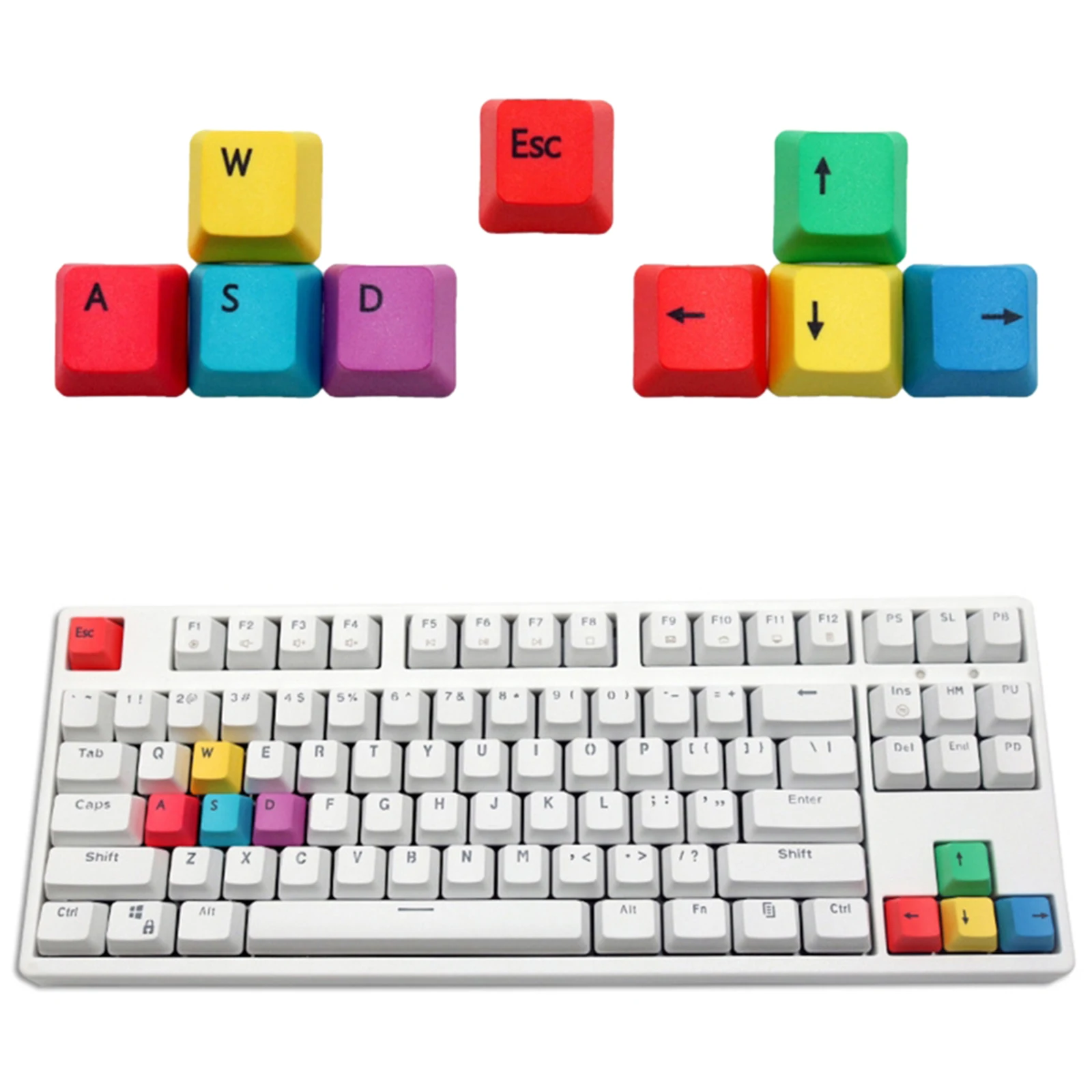 

Колпачки клавиш PBT, 9 шт., Набор колпачков клавиш ESC, клавиши со стрелками, W , A , S , D для механических клавиатур