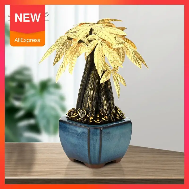 Украшения из золотой фольги для денег деревьев удачи украшение дома винного