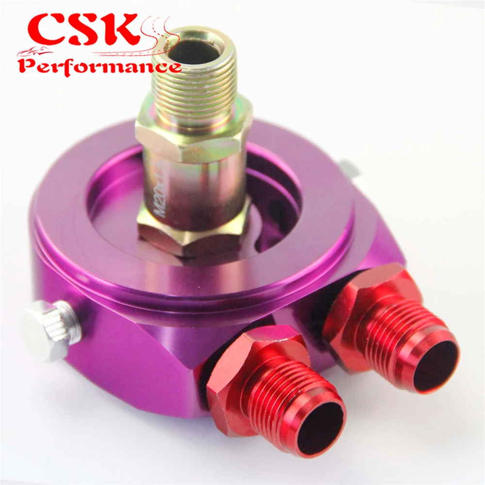AN8 Oil Cooler Plate Sandwich Adapter for M20 X 1.5MM 3/4&quot 16 UNF Filter - Red Silver Black Blue Gold Purple | Автомобили и