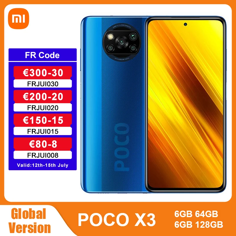 

Global Version Xiaomi POCO X3 NFC 6GB 64GB / 128GB Smartphone Snapdragon 732G 64MP Quad Camera 6.67" 120Hz DotDisplay 5160mAh