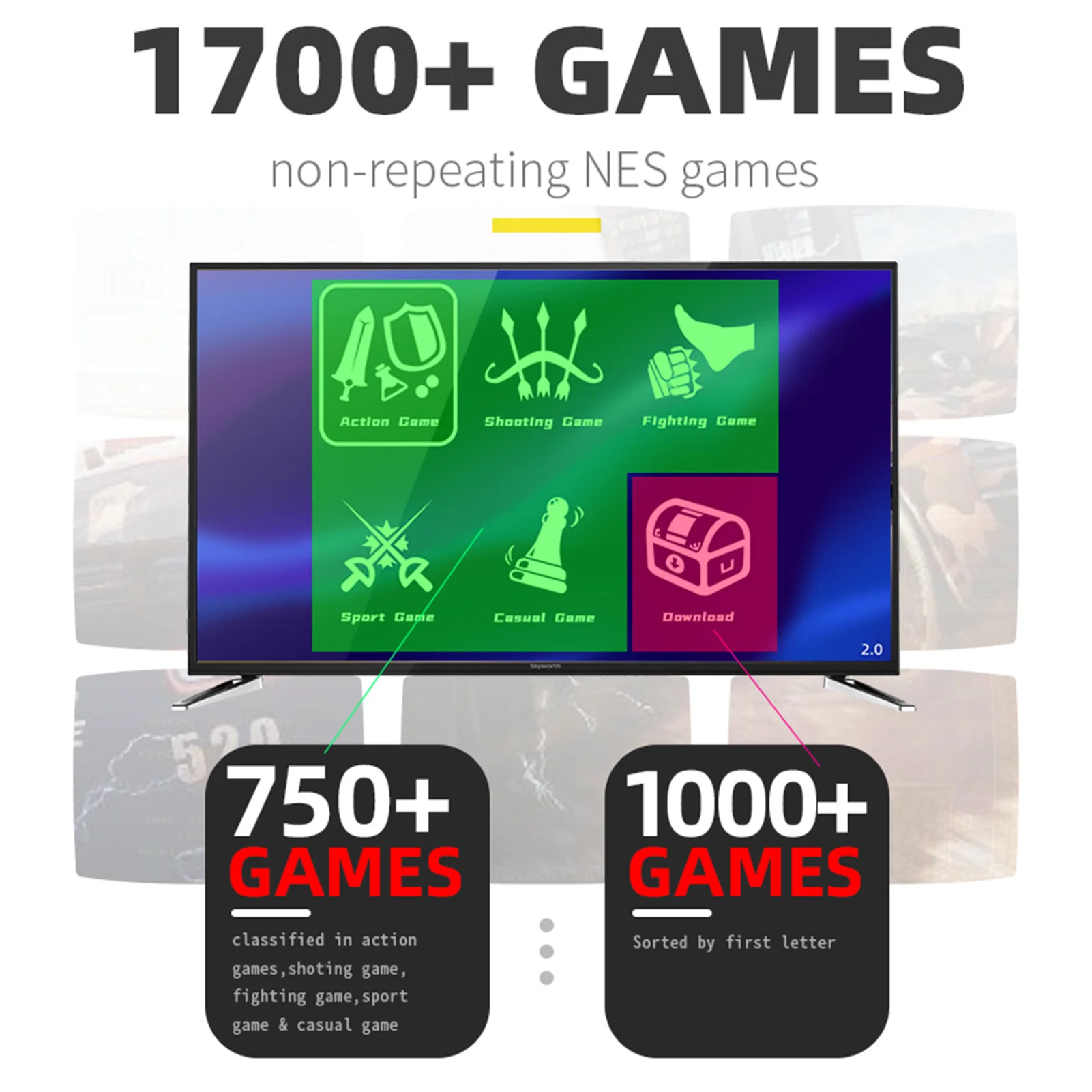 

Y2 Plus 4K Video Game Console Built In 1700 Classic Games Mini Retro Console Wireless Controller HDMI-compatible Dual Players