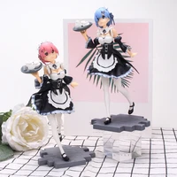 new 2 style 17 5cm anime figure relife in a different world from zero rem ram maid girl model pvc action figure collection toys