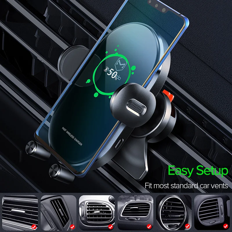 mcdodo 15w fast qi car phone holder wireless charger automatic gravity air vent clip stand for iphone 11 x huawei xiaomi in car free global shipping