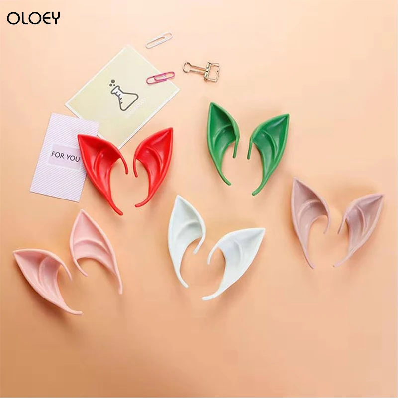 

1Pair Vampire Elf Ears Halloween False Ears Cosplay Props Fangs Latex Soft Pointed Mysterious Fairy Ear Party Supplies