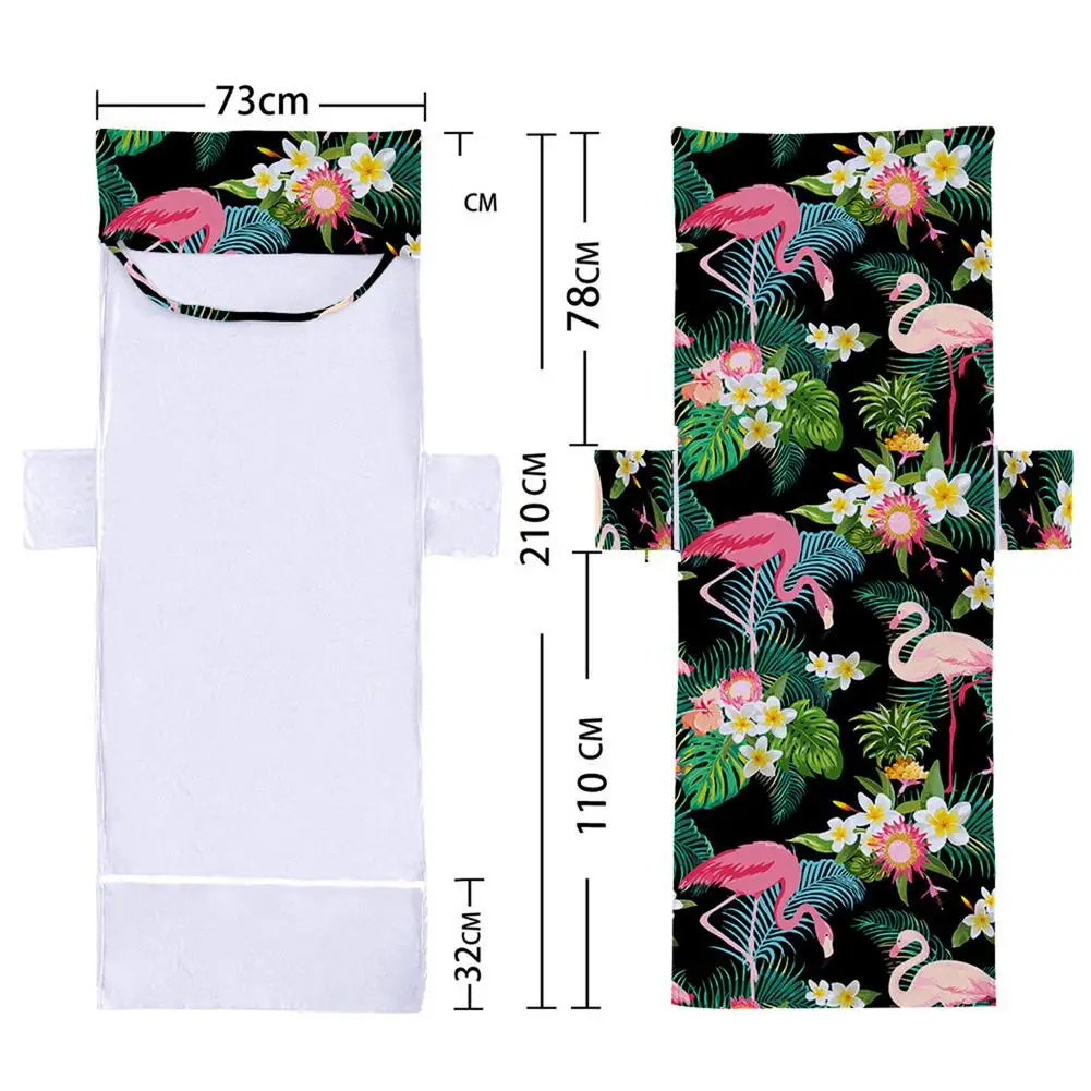 

Beach Towel Chair Cover Microfiber Chaise Lounge Towel Cover with Side Pockets Quick Drying for Pool Sun Lounger Hotel Garden