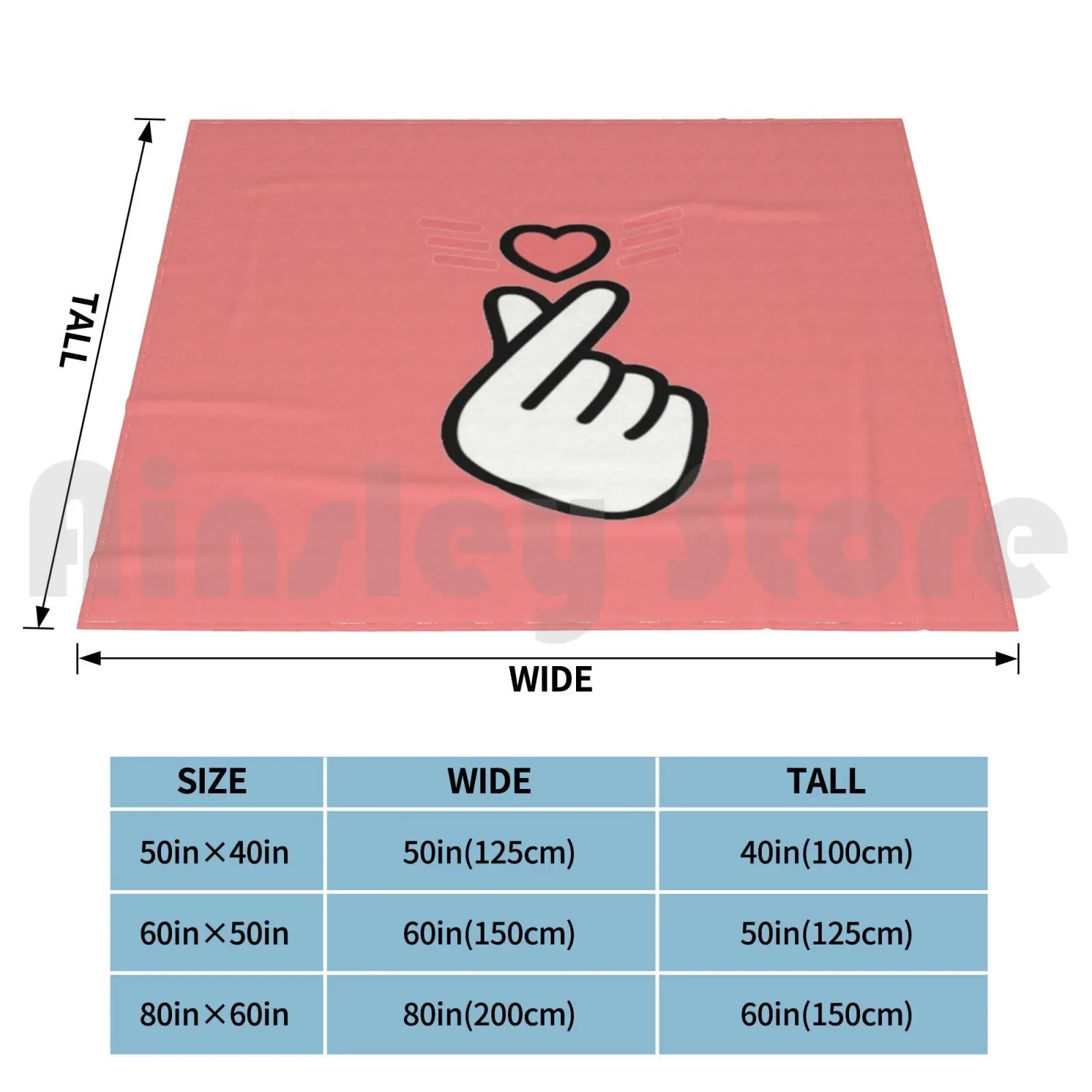 Одеяло с сердцем из сеула Модный корейский рисунок Kdrama средний палец в Корейском