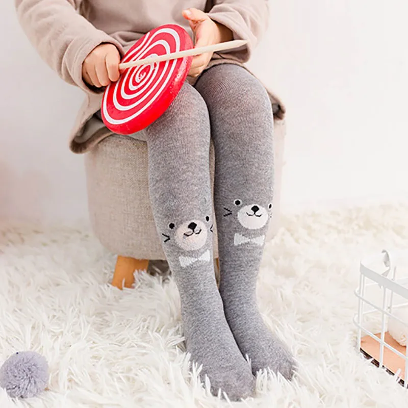 Чулки для девочек колготки детские хлопковые чулки трикотаж серые розовые | Мать