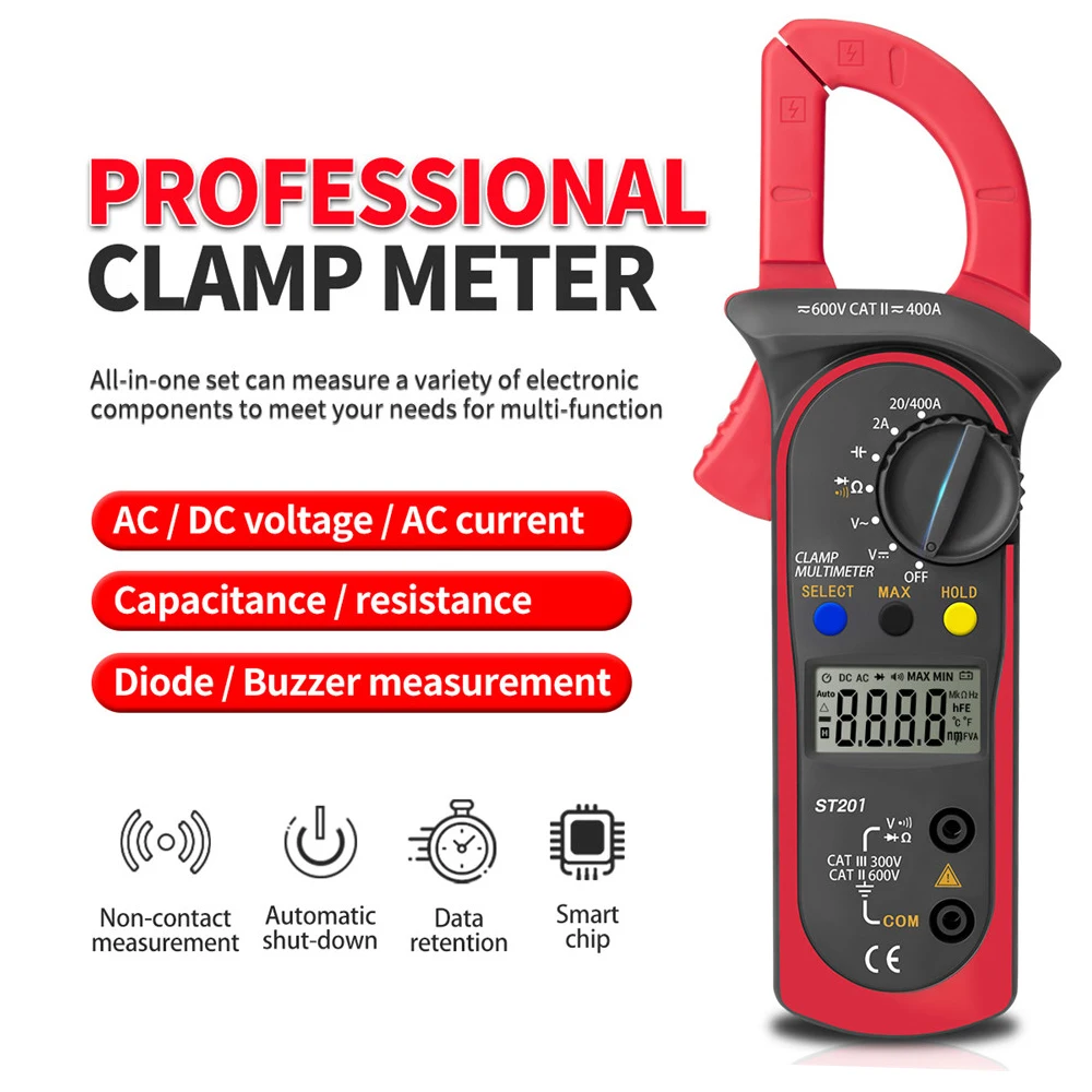 

Digital Clamp Multimeter Resistance ohm Tester AC DC Clamp Ammeter Transistor Testers Voltmeter d Contact lcr meter