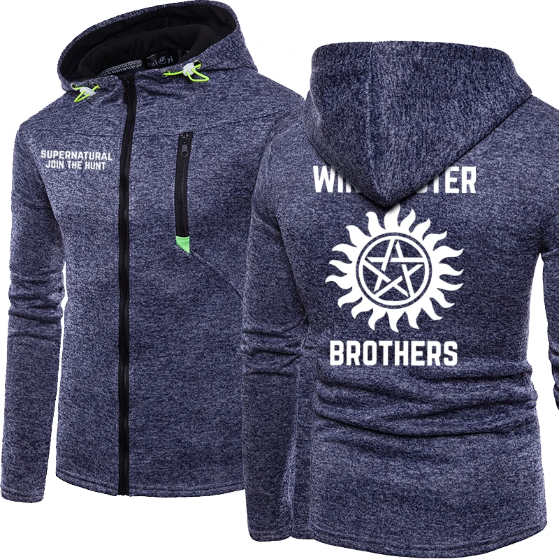 

New Spring Autumn Men's Brothers Logo Hoodie Fashion High Quality Hooded Sweatshirts Jacket Zipper Clothing 3 Color