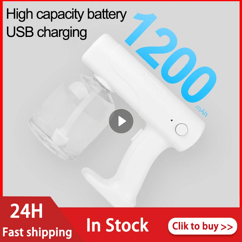 

Распылитель 500 мл, USB Blu-ray, беспроводной зарядный распылитель, дезинфекционный пистолет-распылитель, применяется для дома, офиса, внутри авто...