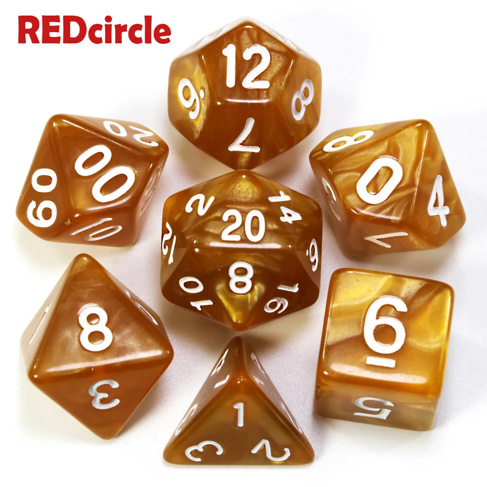 Продвижение Высокое качество 7 шт набор игральных костей с перламутровым