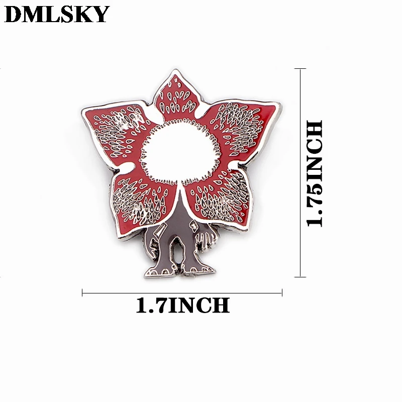 DMLSKY странные вещи Demogorgon мультфильм Металлические Булавки эмалированные Броши для женщин мужчин нагрудные булавки значок для рюкзака джинсовая брошь M3799