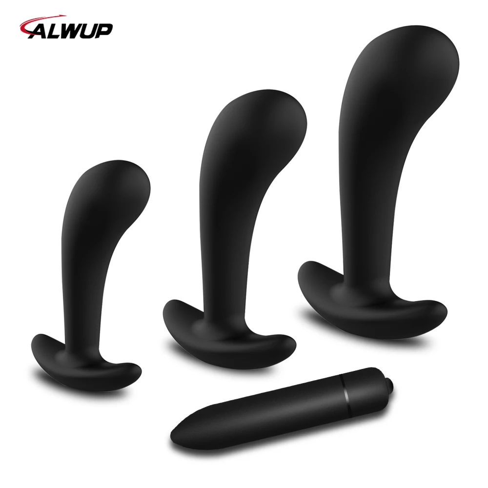 3 Silicone Anal Plugs Training Set Bullet Dildo Vibrator Sex Toys For Women Male Prostate Massager Butt Plug Gay Adults 18 | Красота и