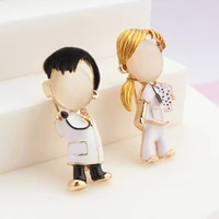 5 styles opal alloy dripping oil doctor painter boys girls brooches cute nurse medical pin lapel jewelry gift