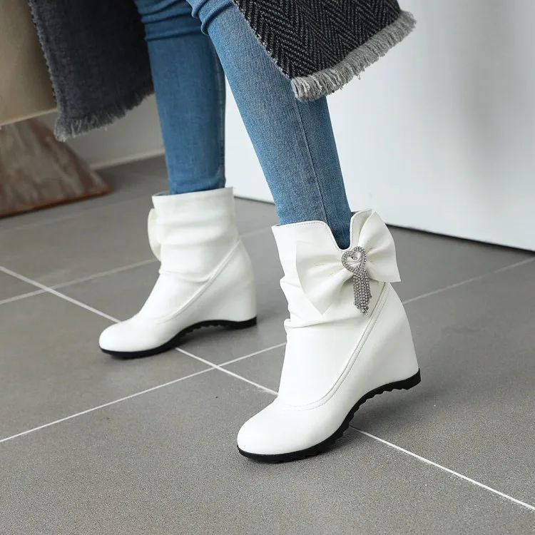 Гран размер Женская обувь Ботильоны для женщин Ботинки женские зимние