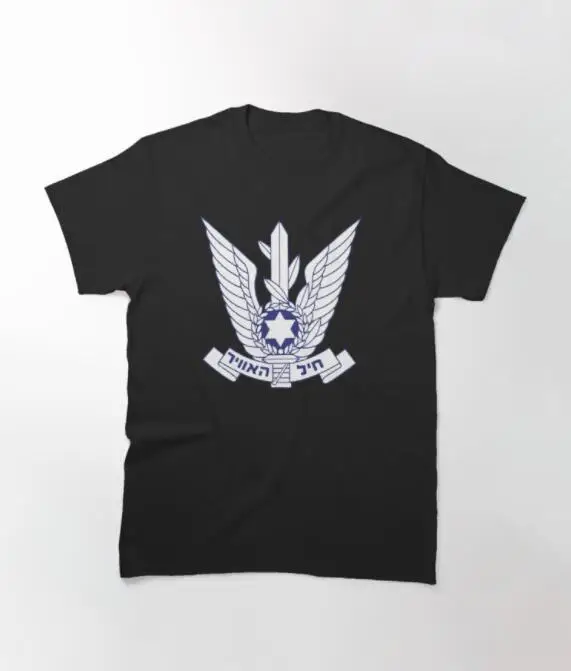 Мужская футболка с бейджем из Израиля летняя и космическая армия черная короткая