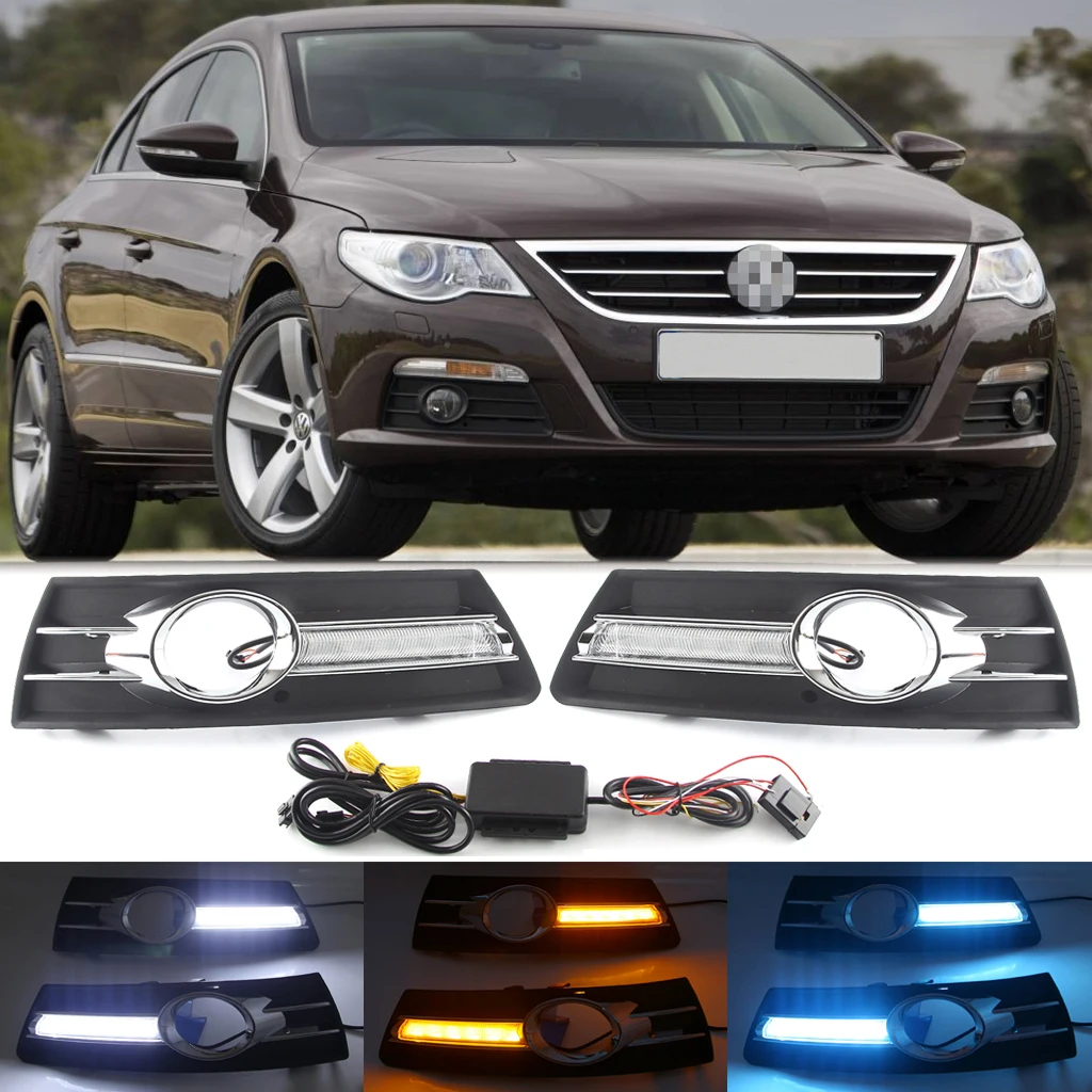 3 цвета СВЕТОДИОДНЫЙ DRL Дневной светильник для Volkswagen VW Passat CC 2009 2010 2011 2012 дневные