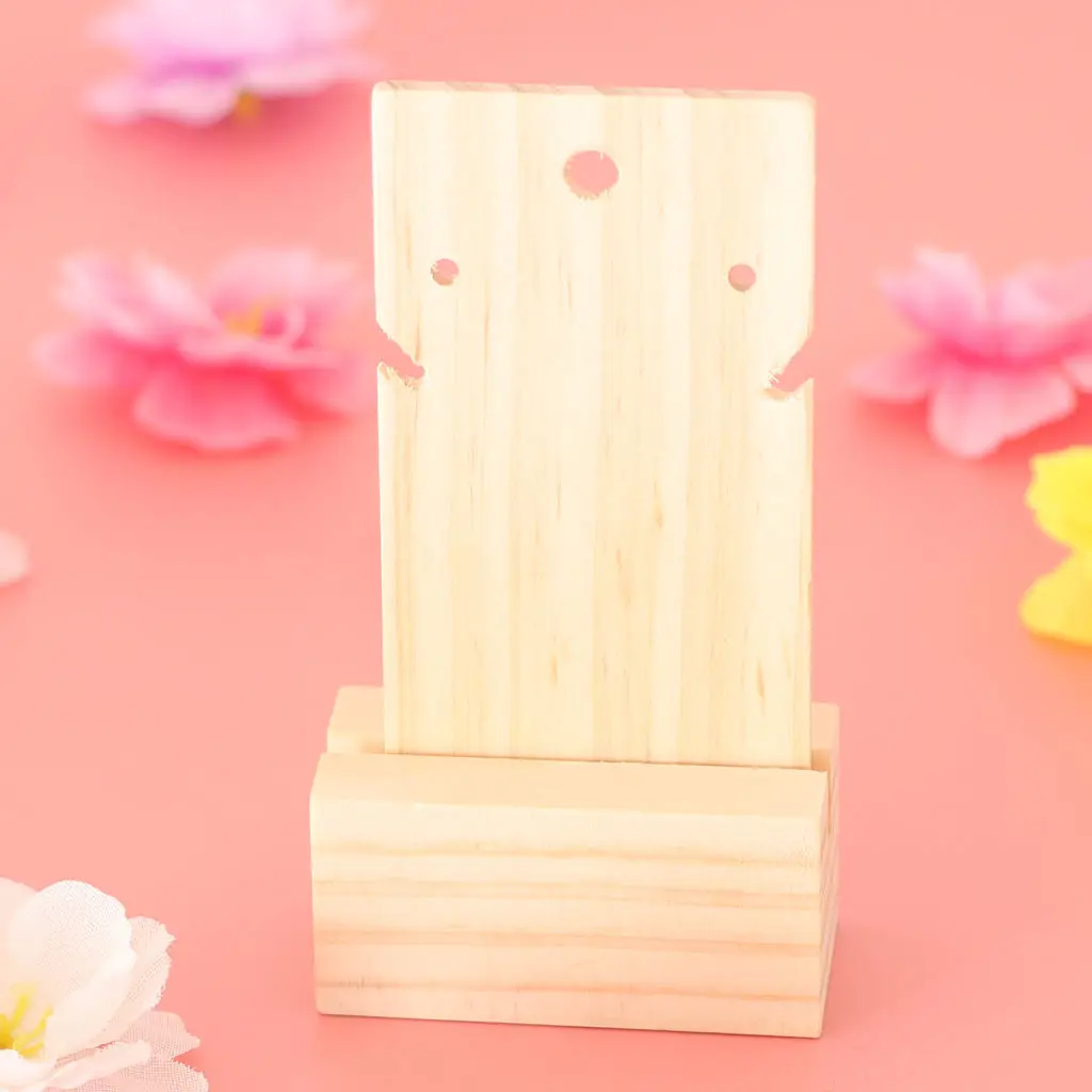 

Solid Wooden Jewelry Display Stand Necklace Showcase Long Chain Handing Rack