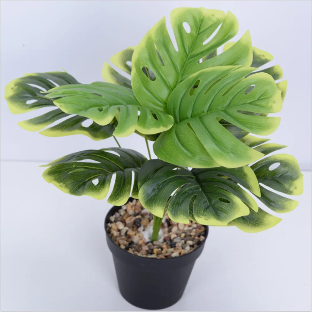 

9 Turtle Leaf Artificial Green Plants Flower Arrangement Kitchen Office Home Outdoor Layout Wedding Party Photography Decoration