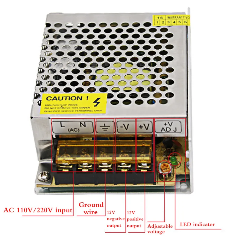 Новый AC 100 ~ 220V к DC 12V 5A 60W источник питания для светодиодной ленты светильник CCTV дисплей адаптер зарядное устройство импульсный трансформатор светодиодный драйвер (art.: 3a38bf05db0) - 3a38bf05db0