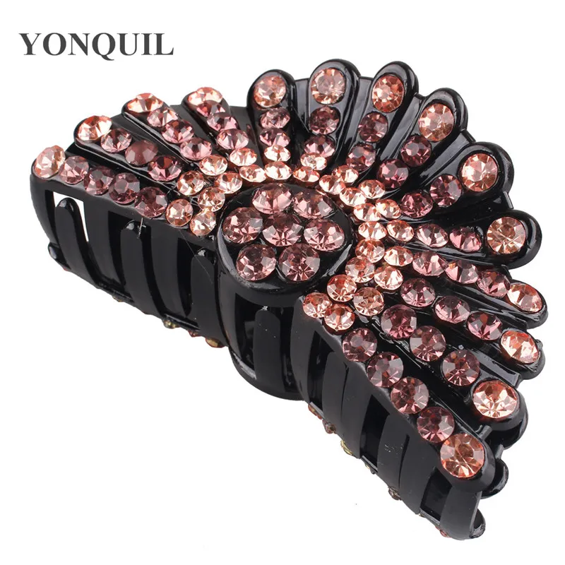 Женские винтажные блестящие крупные заколки для волос элегантные Кристальные