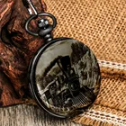 Кварцевые карманные часы в стиле ретро стимпанк с рисунком поезда, винтажные стильные часы с подвеской в античном стиле, карманные на цепочке, часы, подарки