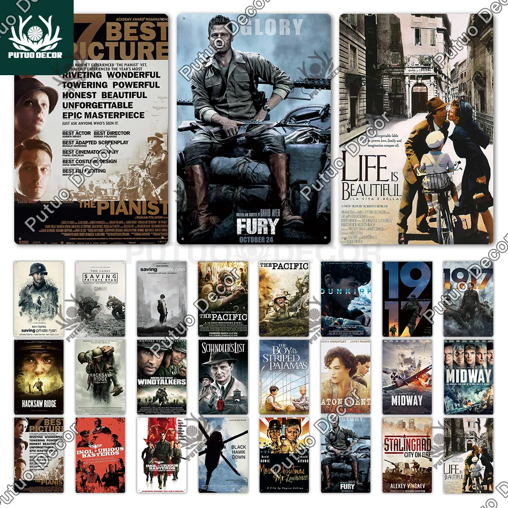 Putuo Декор Вторую мировую войну Винтаж жестяная вывеска металлический знак