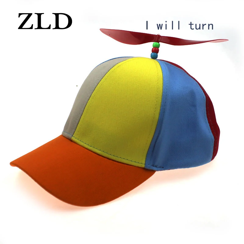 ZLD забавные детские бейсболки с пропеллером Цветные Лоскутные брендовые шапки