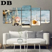 5 pieces of high definition printable beach shell poster artwork wall living room bedroom office home decoration without frame