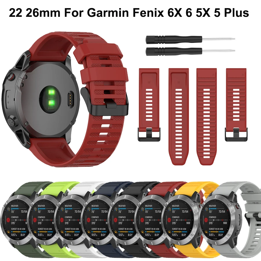 

Ремешок 26 мм для Garmin Fenix 5X 6X 6X Pro 3 3HR, сменный Браслет для часов Fenix 5 6 Pro Forerunner 935, 22 мм