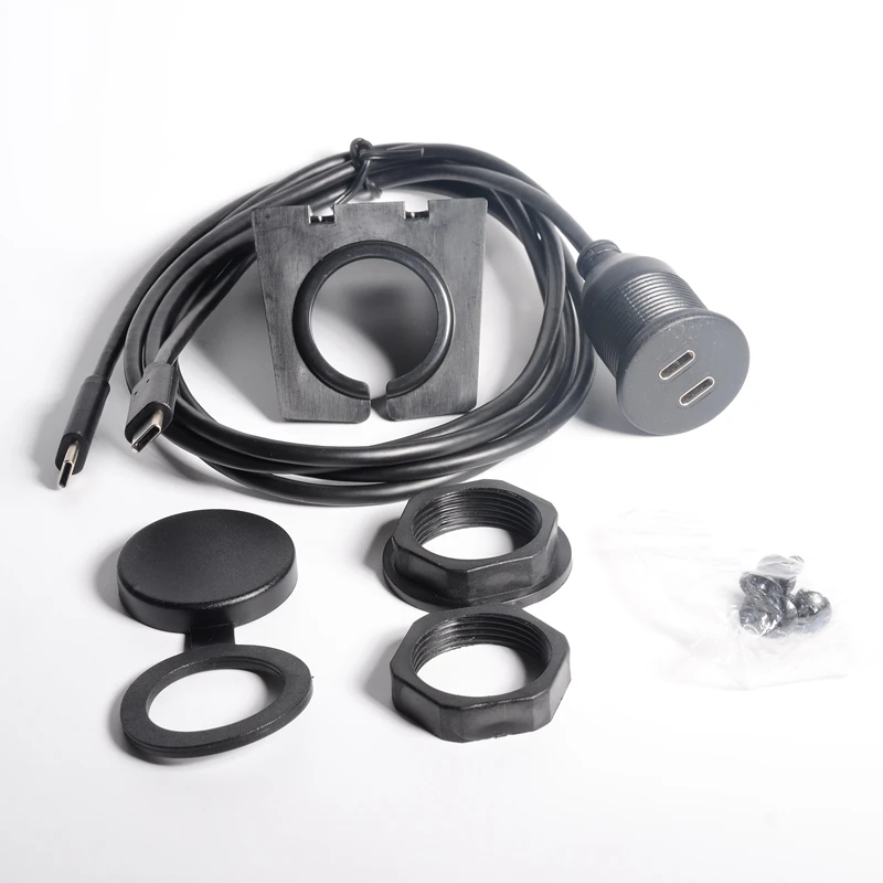 Dual Port USB 2.0 Type C Male to Female 2 Ports Car Mount Flush Cable Waterproof Extension for Truck Boat Motorcy Panel | Электроника