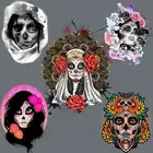 Красочные нашивки с цветами, бабочками, черепами, наклейки на одежду, модный дизайн, термонаклейка, A-уровень, моющаяся футболка для девочек