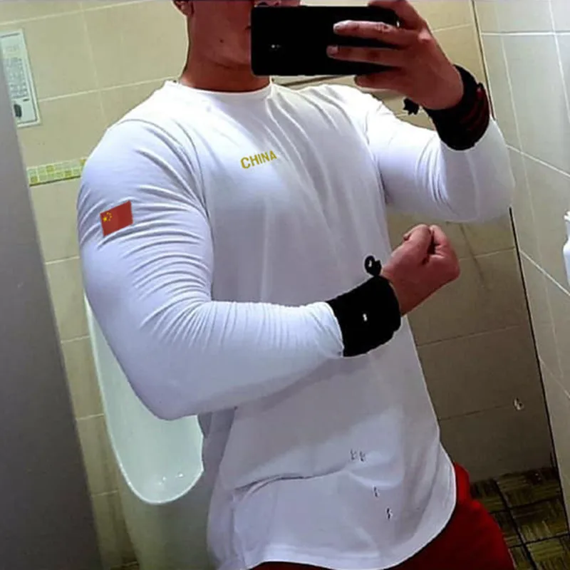 

Muscle fitness brothers sports long-sleeved T-shirt men's autumn and winter leisure running training loose large size cotton cre
