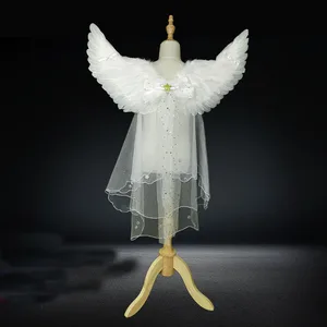 Косплей для девочек и женщин, крылья ангела, перо, реквизит, костюм, украшение для сцены, пасхальный Пурим, День святого Валентина