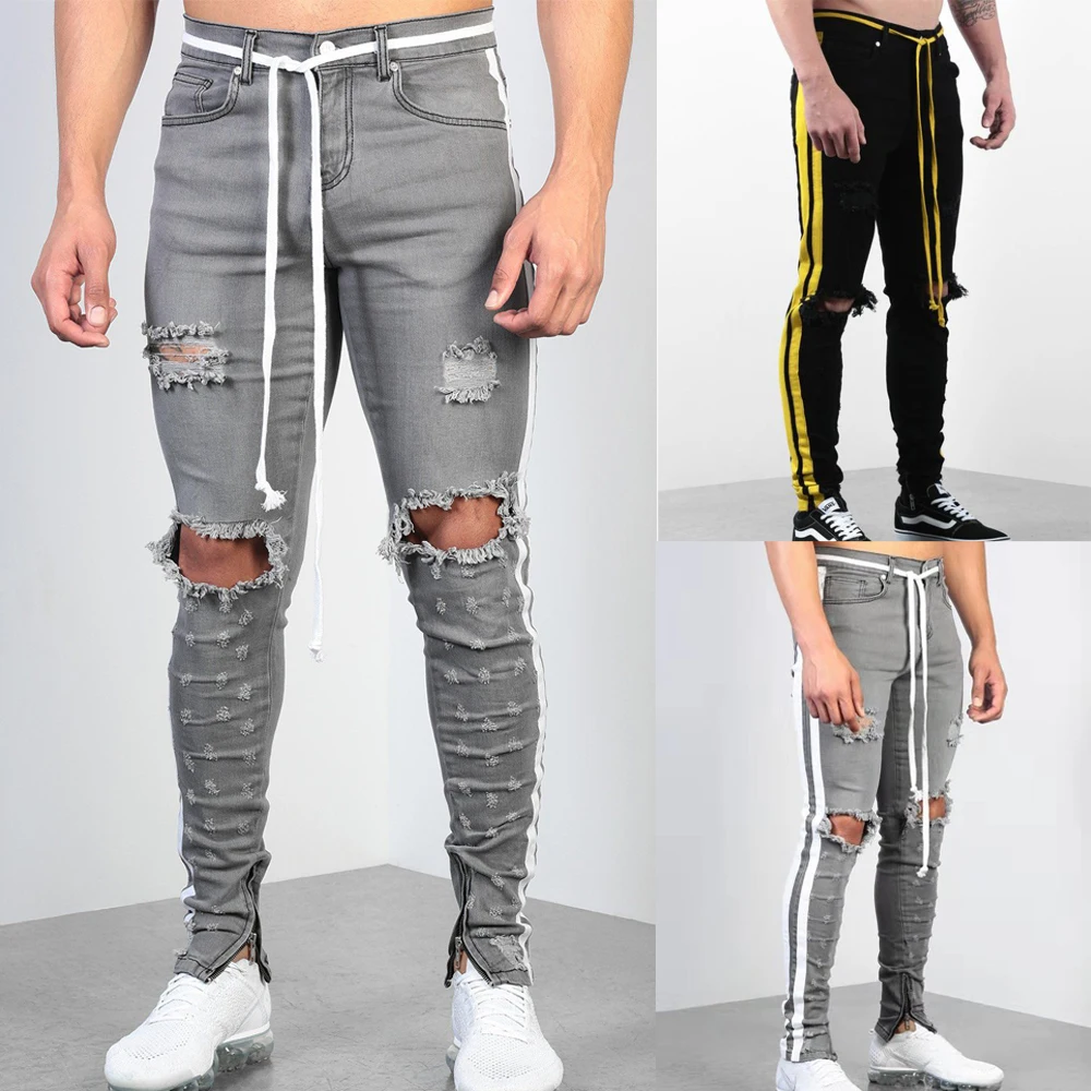 Мужские спортивные брюки на пуговицах повседневные штаны для бега с полосками