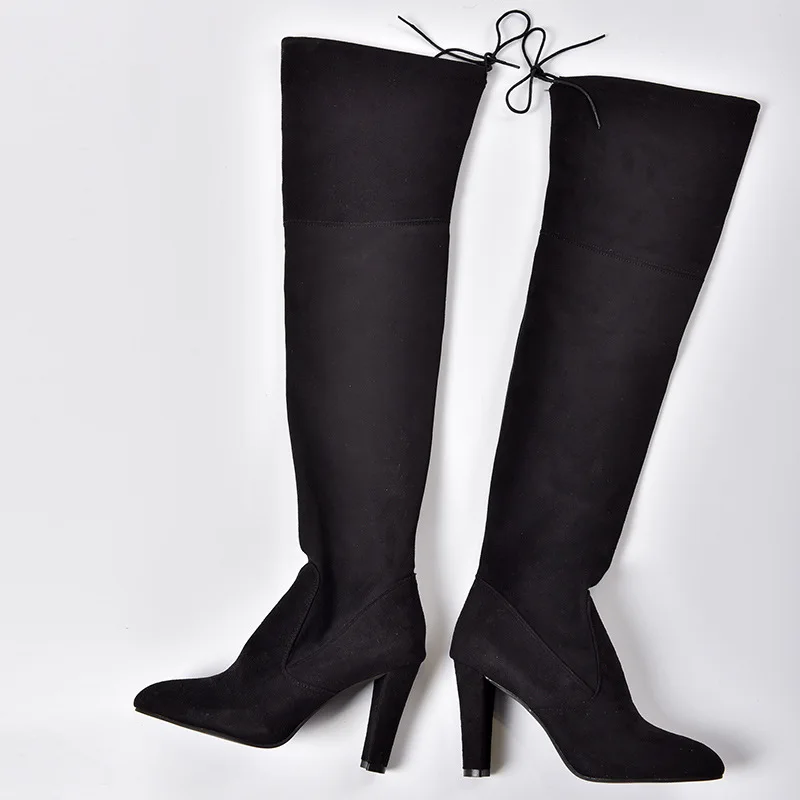 

Size 34-43 2019New Shoes Women Boots Black Over the Knee Boots Sexy Female Autumn Winter lady Thigh High Boots