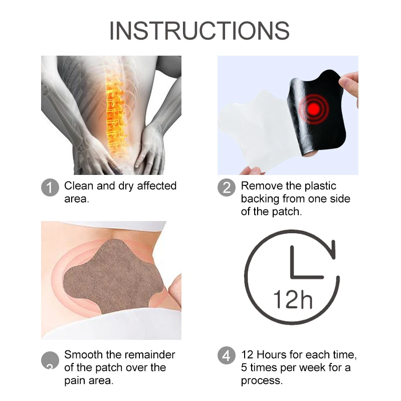 

12Pcs Wormwood Back Medical Sticker Lumbar Spine Pain Relief Patch Arthritis Patch Pain Relieving Plaster D2526