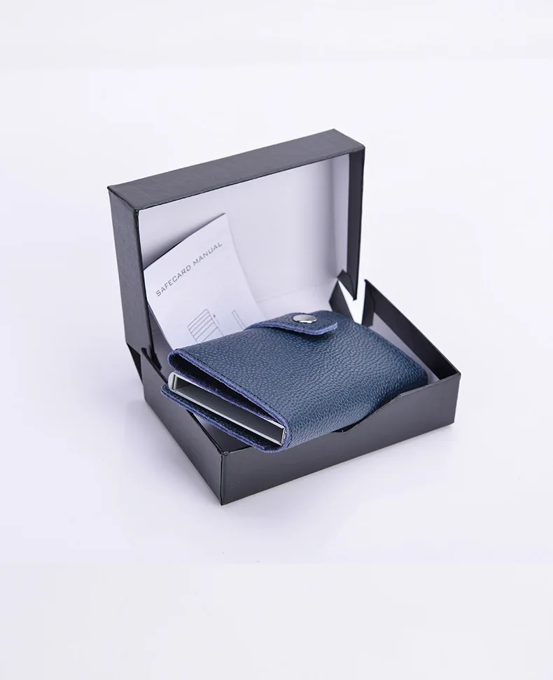 Мужской кошелек из натуральной кожи RFID держатель для кредитных карт