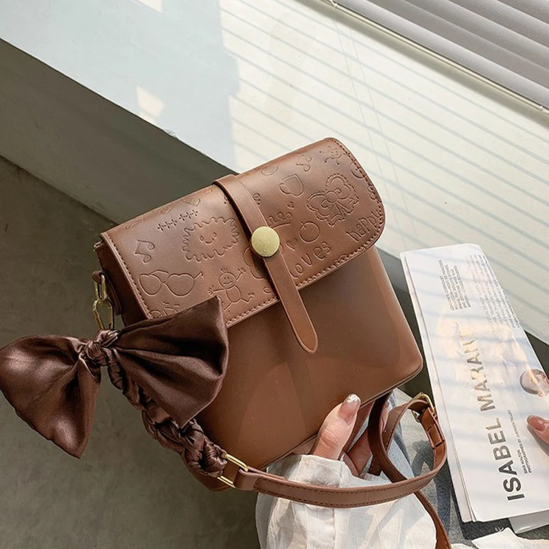 

Женская сумка через плечо, дизайнерская квадратная сумка из искусственной кожи с бантом, 2021