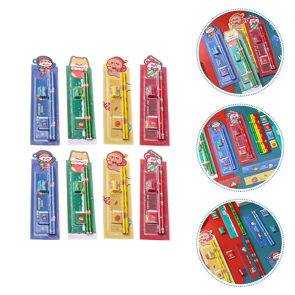 

8 комплектов карандашей с рождественскими элементами, канцелярские принадлежности для детей и студентов (разные цвета)