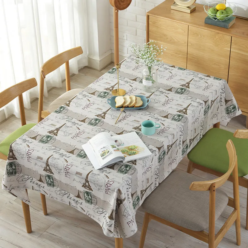 

Towers Printed Tablecloth Cotton Linen Square Tables Cloth Home Daily Restaurant Table Decor
