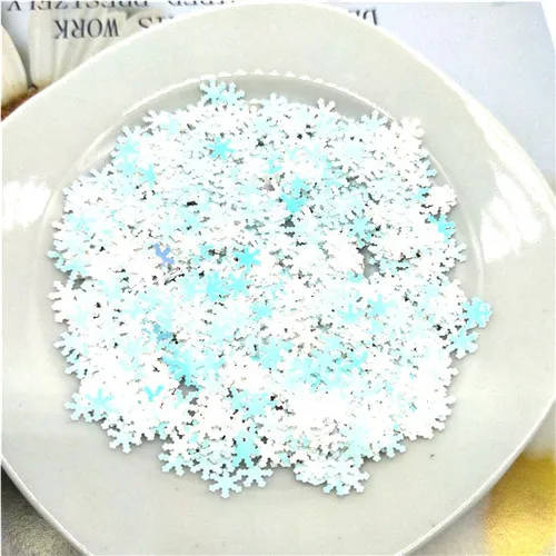 White blue 10g Ультра-тонкий 5 мм Снежинка блестки сверкающая 3D блестка для ногтей Paillette Eo-Friendly PET свободные блестки для украшения ногтей 10 г - Цвет: White blue 10g
