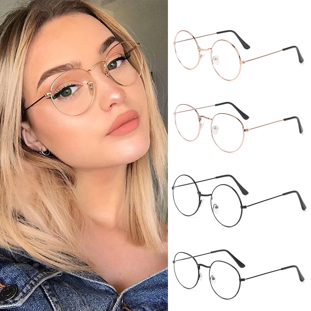 

Ultralight Metal Anti Blue Light Glasses Women Men Vintage Round Eyeglasses Eye Protection Blue Ray Blocking Computer Goggles