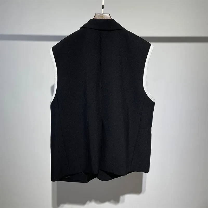 Мужской костюм жилет осень большой Темный модный Свободный без рукавов Harajuku