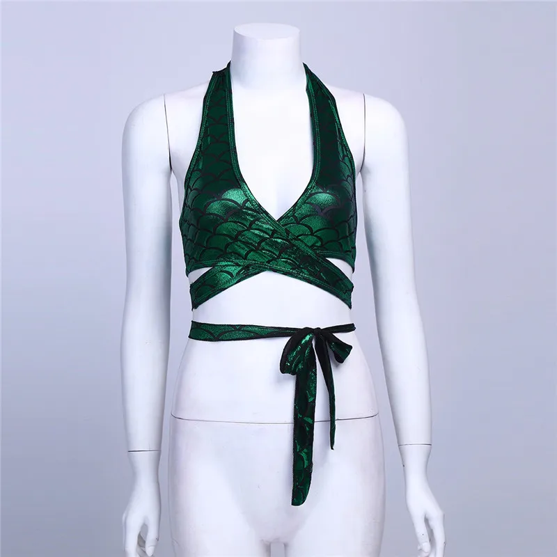 Женский укороченный топ с бретельками блестящий клубный вечерний Топик принтом