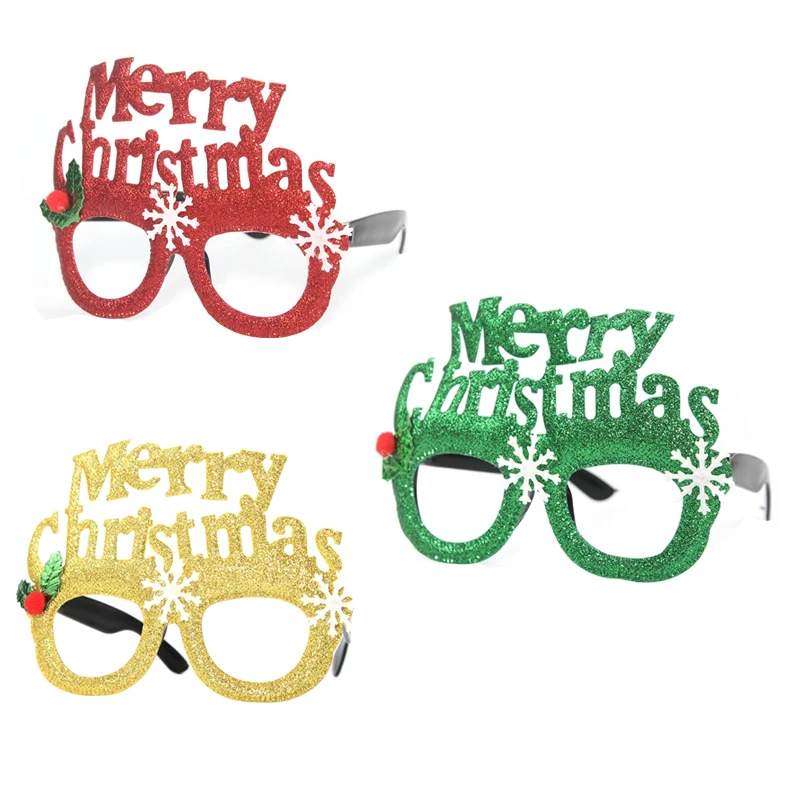 

1PC Santa Claus Xmas Tree Elk Glasses Frame Merry Christmas Glasses Photo Prop Christmas Decorations New Year Xmas kids Gift