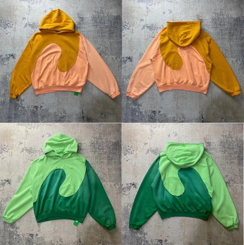 

Модная Толстовка в стиле пэчворк Джастин Бибер для мужчин 1:1 лучшее качество тяжелая ткань Канье Уэст пуловер оранжевый зеленый Женский сви...