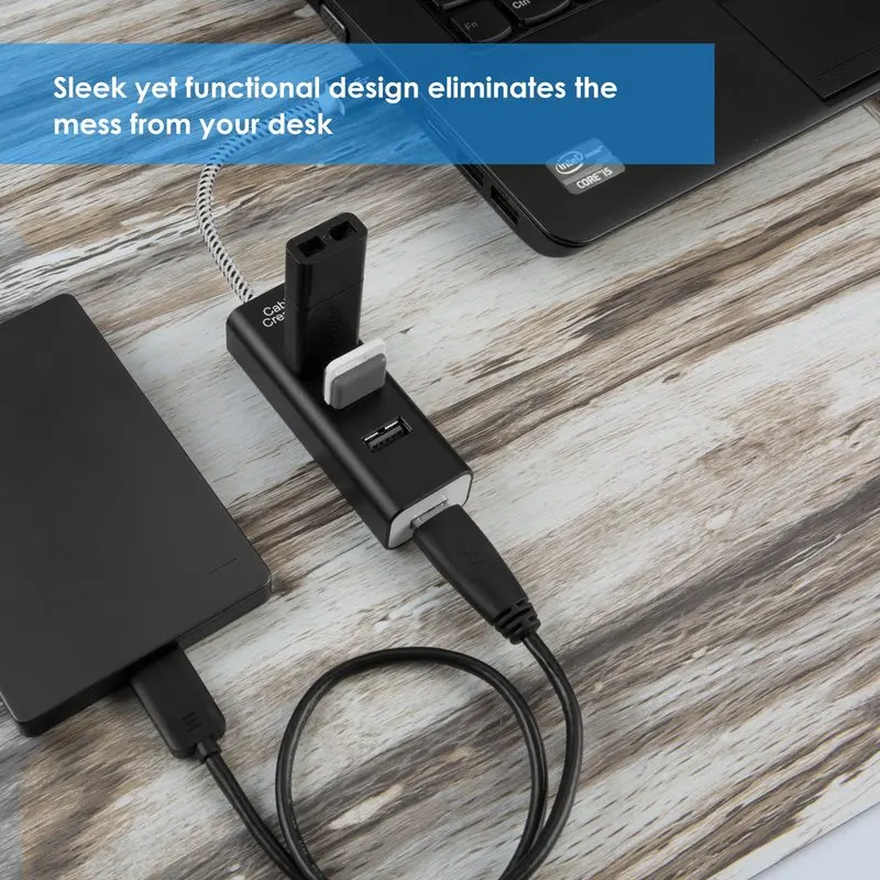 4 портовый USB 3 0 алюминиевый концентратор данных для MacBook Mac Pro/Mini iMac Surface Pro XPS