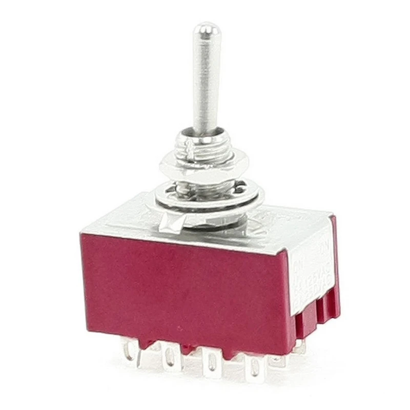 Промо-акция! 6A/125VAC 2A/250VAC 12 штепселный 4PDT Вкл/на 2 Позиции мини MTS-402 тумблер |