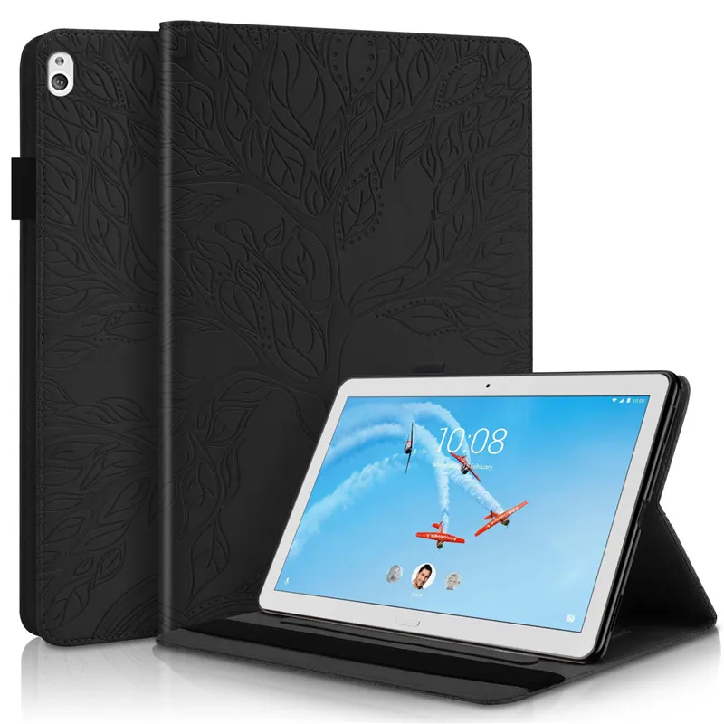 Чехол-бумажник для Lenovo Tab M10 10 1 дюйма с тиснением под дерево искусственная кожа